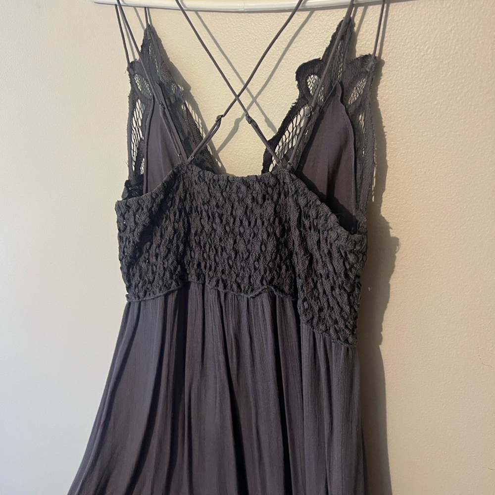 Free People Grey Lace Mini Dress - Picture 6 of 7